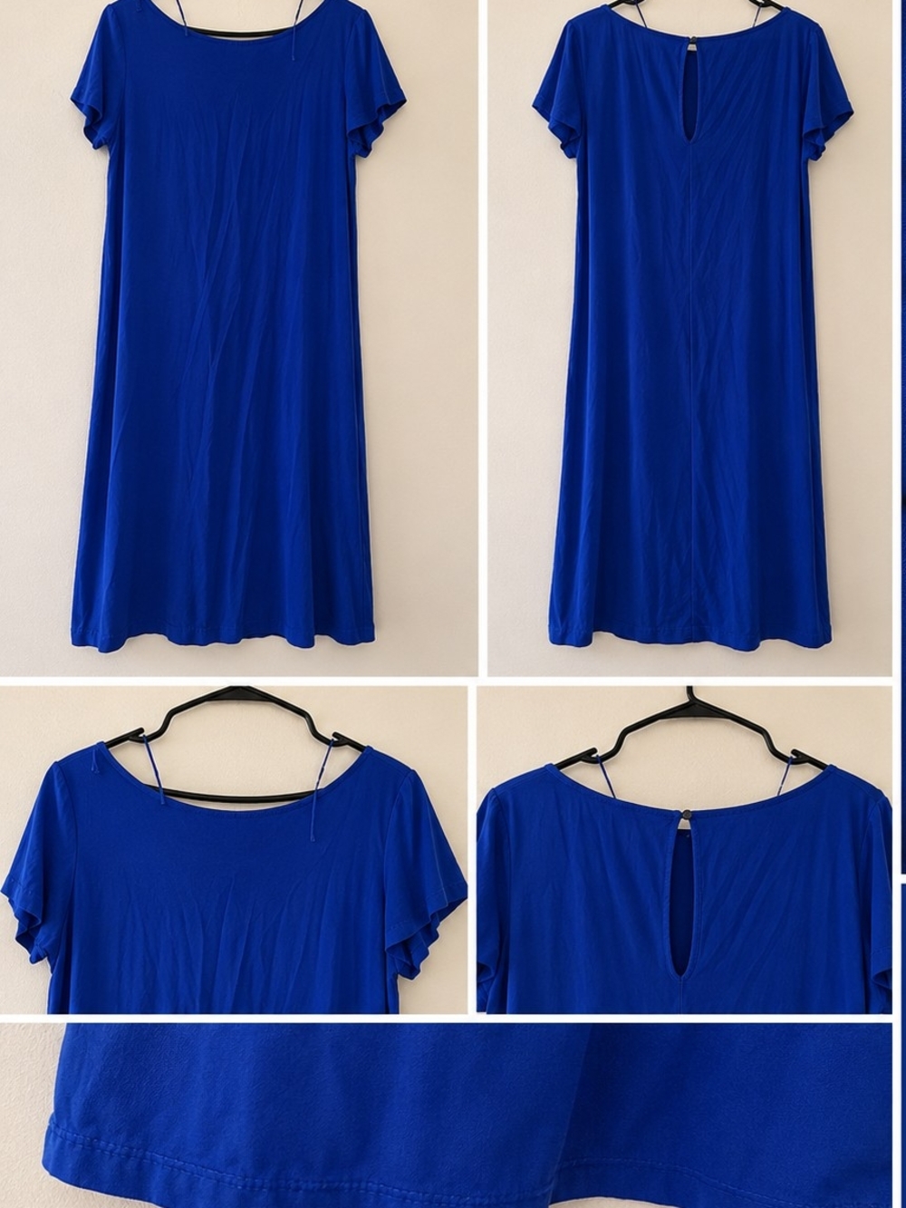 Mango Cobalt Blue Short Sleeve Shift Tunic